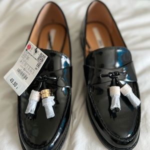 Brand New! Zara Black Tassled Moccasins Loafers 7.5